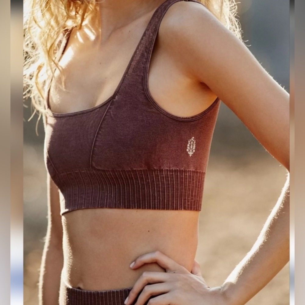 FP Movement Good Karma Square-Neck Bra Elderberry Tea size M/L